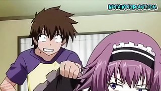 Busty hentai girl gets fucked