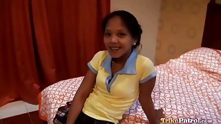 Tiny sexy Filipina gets a messy creampie