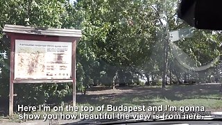 Hungarian guy fucks busty stranded teen in his van