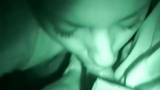 Night time blowjob and sex in the car with slut
