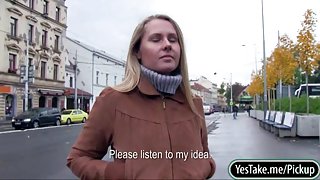Sexy amateur blondie Czech girl Zuzana pussy banged for cash