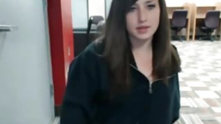 Webcam Girl Fingers Her Pussy In a Library For You