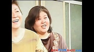 Asian group of friends fucking Japanese fat wives