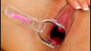 Sultry vixen shows off her gaping pussy after an epic solo masturbation clip