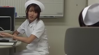 Japanese nurse gets fucked by a monster at her work place